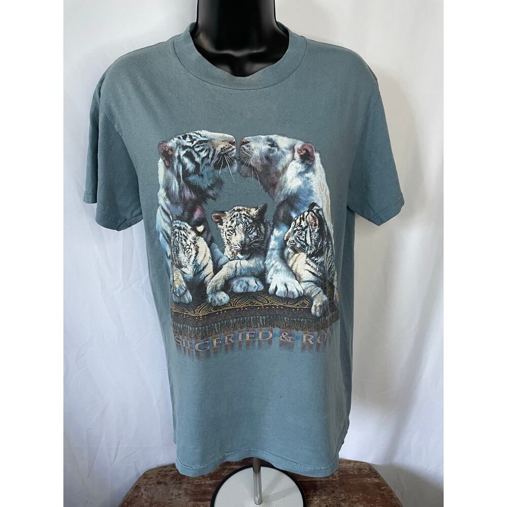 Vintage Siegfried & Roy White Tigers Tee Made USA Small